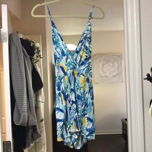 Colorful Tropical Romper From Charolette Russe, S